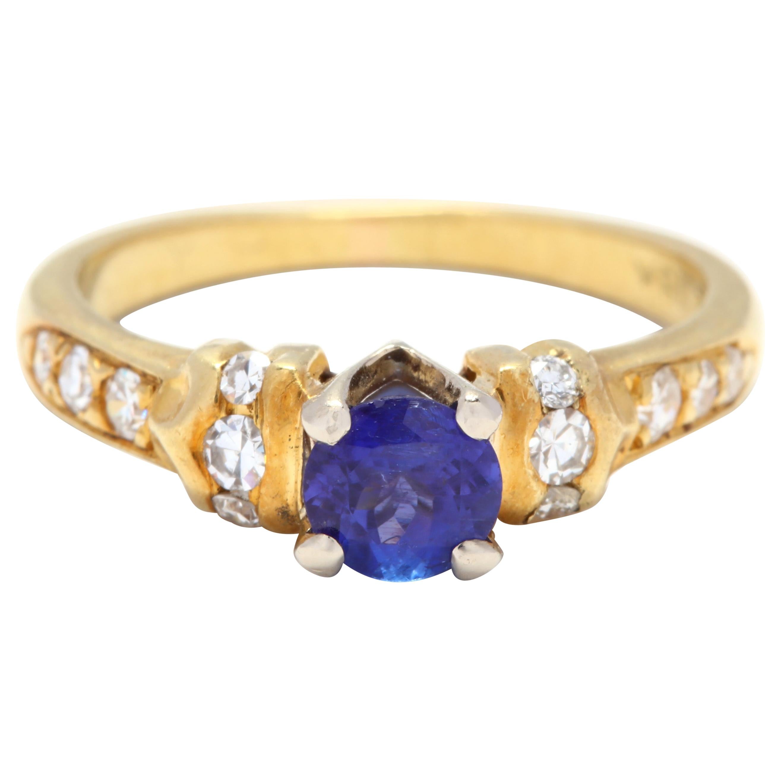 18 Karat Gold, Sapphire and Diamond Ring