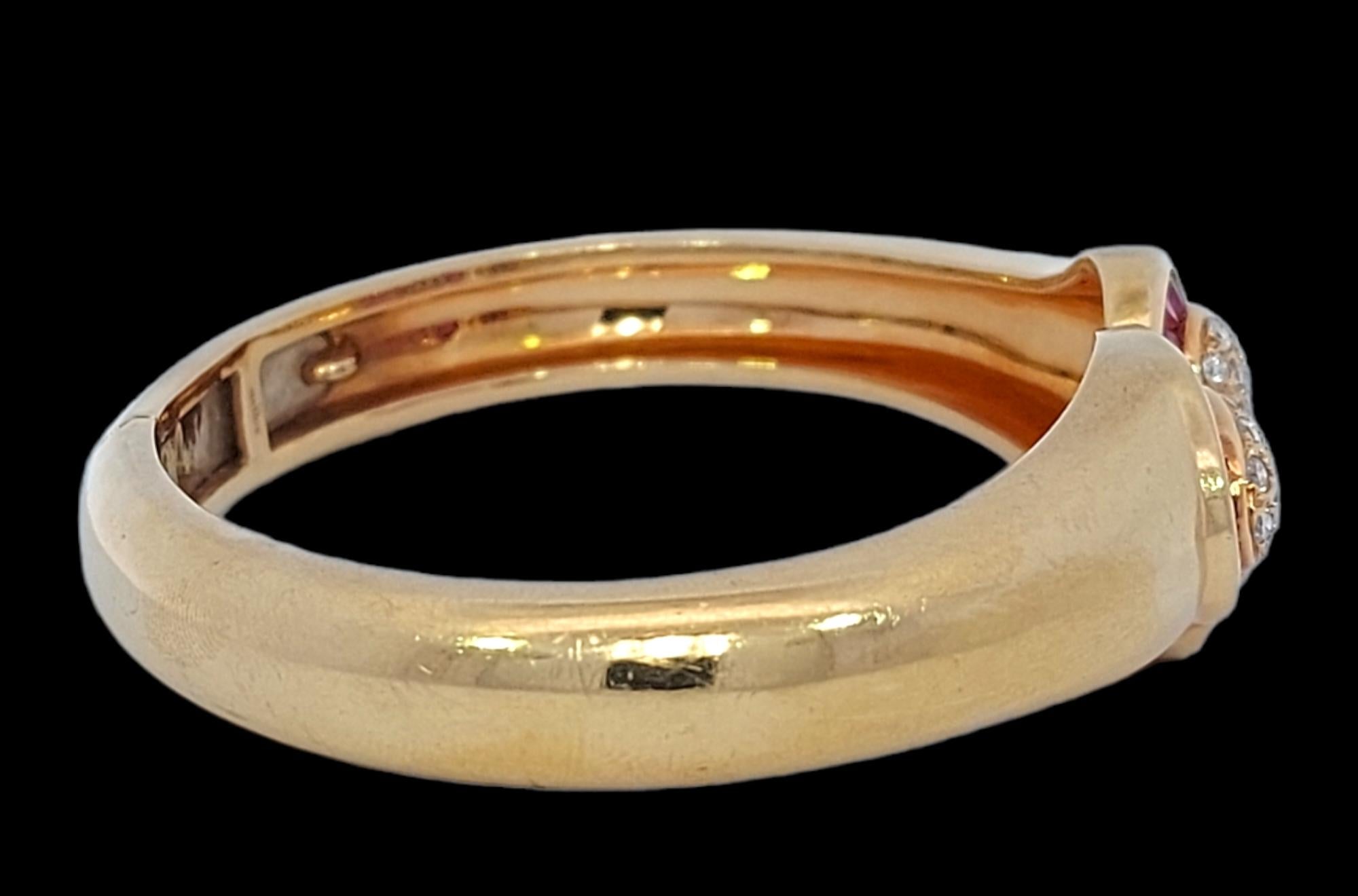 18kt Gold Set of 2 Adler Genève Heart Bracelets Set with Sapphire, Rub, Diamonds 5
