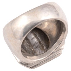 18kt Gold Silver and Steel Italian Crest Men's Ring