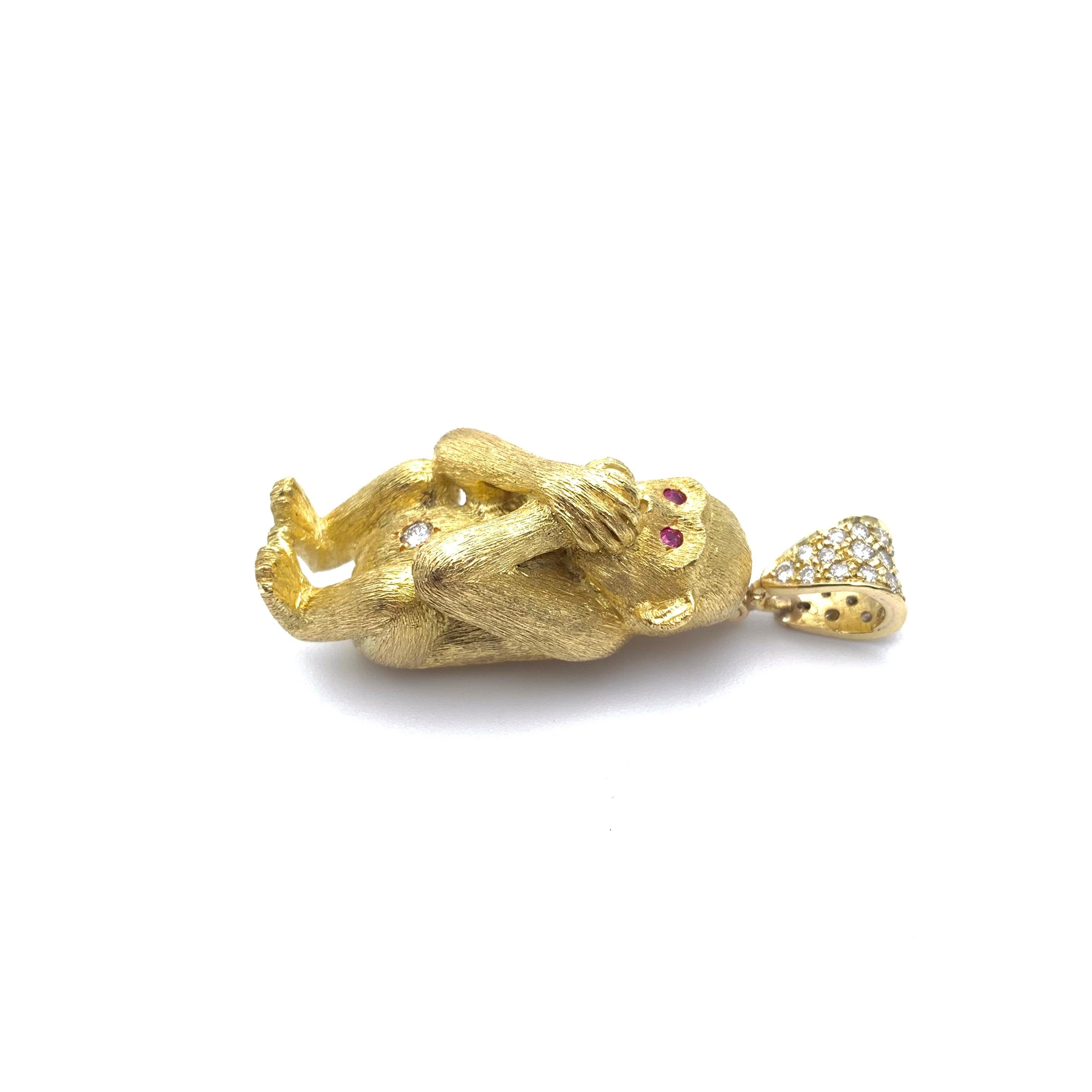 Rétro Pendentif singe 