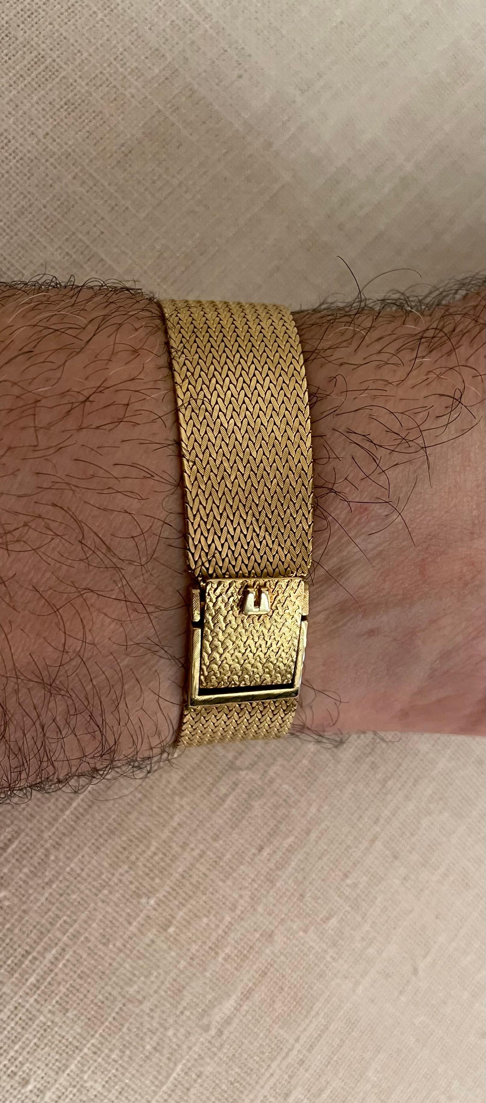 18KT Yellow Gold Tiffany and Co Golden Shadow Wrist Watch, 1965 For Sale 3