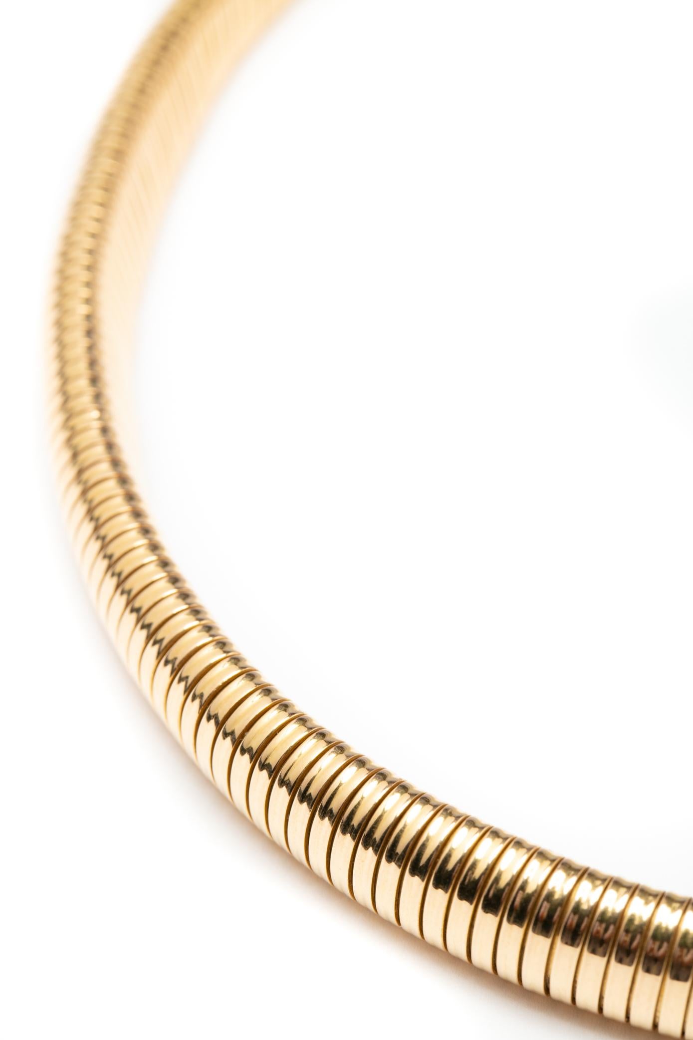 Women's or Men's 18 Karat Gold Tubogas Necklace