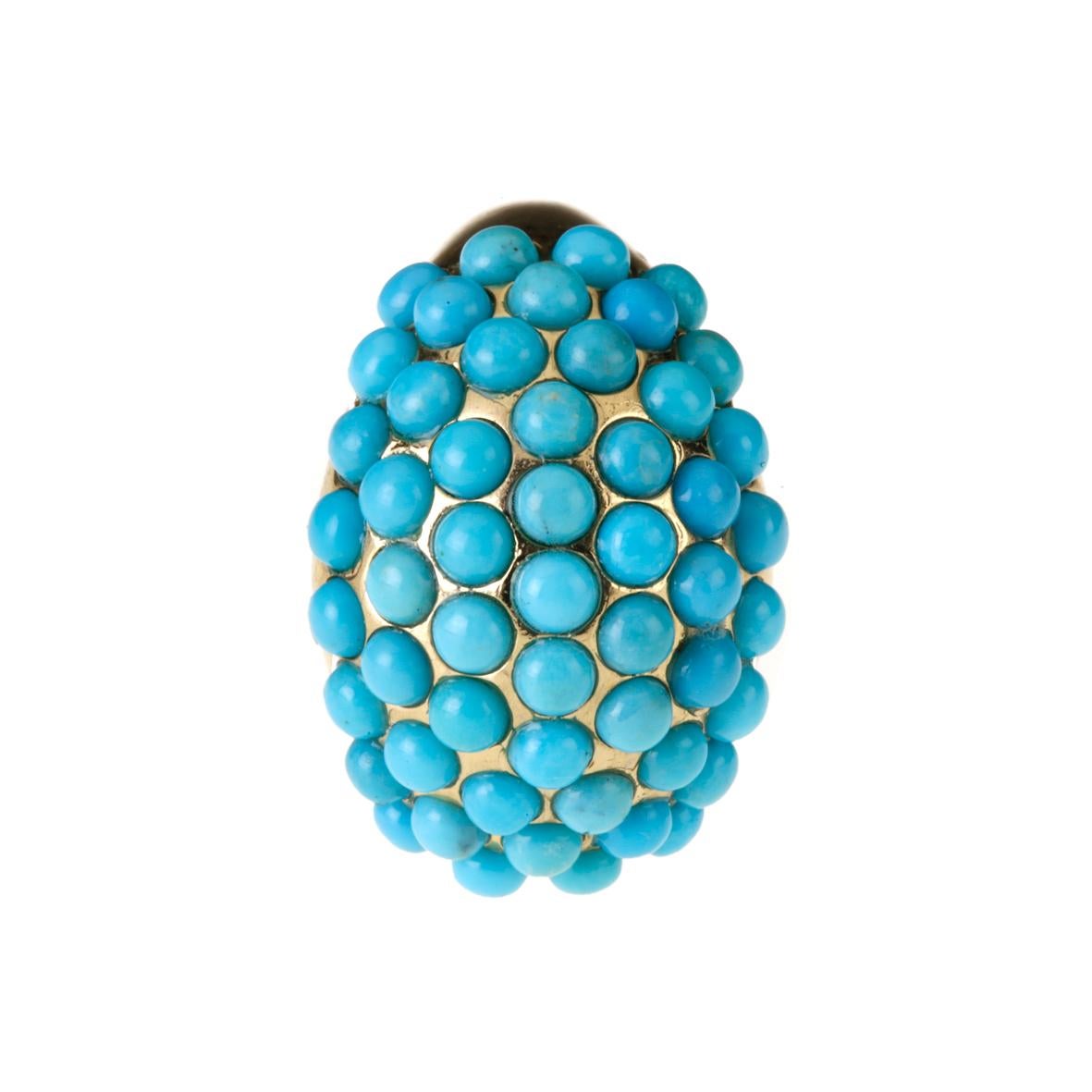 very nice turquoise ring pave of turquoise little cabochon 18 kt yellow gold size 13 eu. Made in Italy by hand.
All Giulia Colussi jewelry is new and has never been previously owned or worn. Each item will arrive at your door beautifully gift