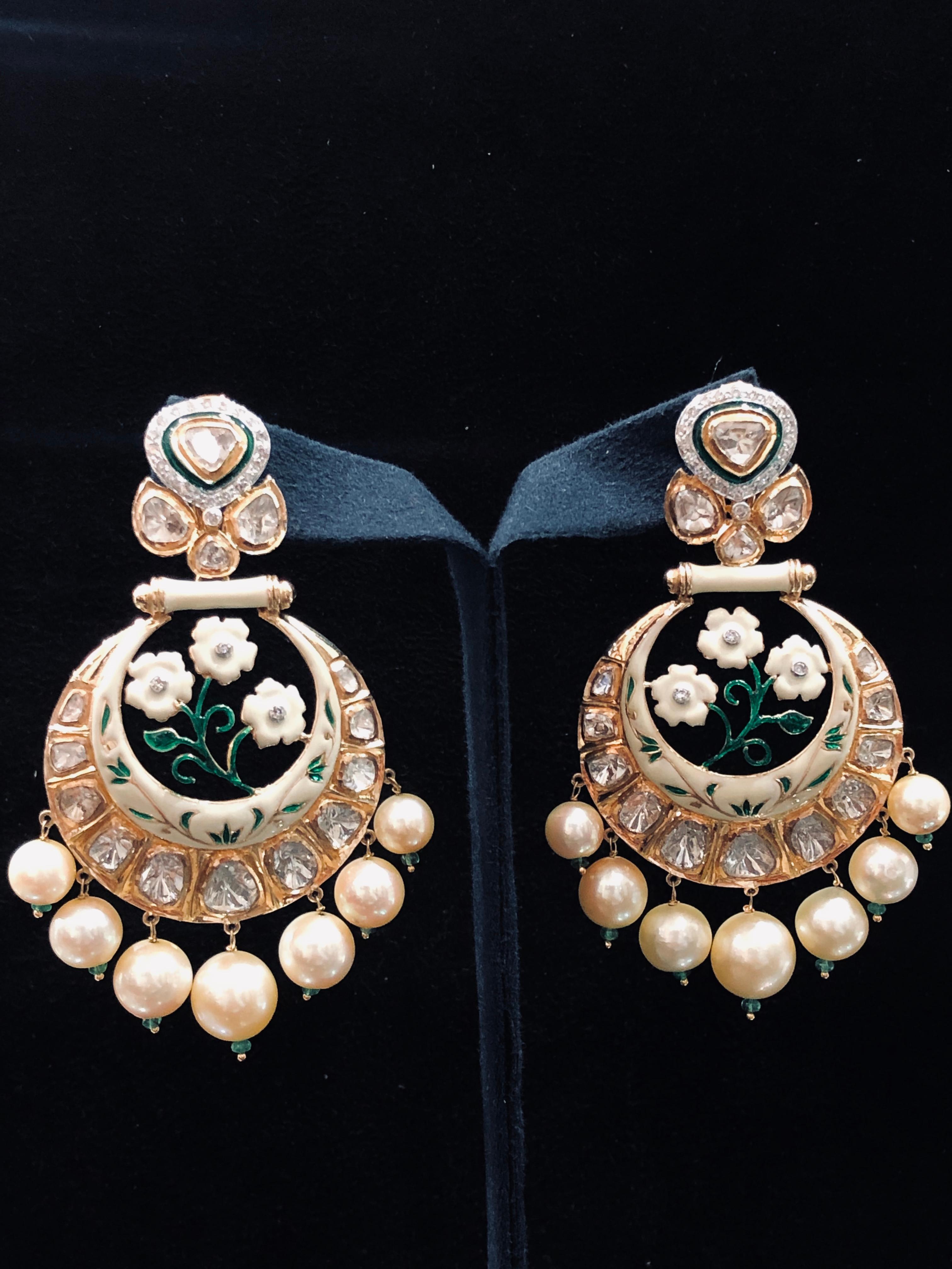 polki diamond earrings