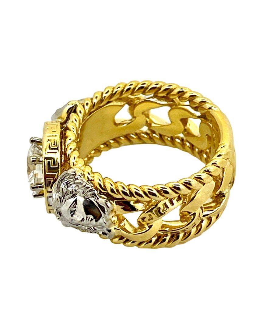 Taglio brillante 18kt Gold Versace Diamond Ring 1.16ct D / VVS1 in vendita