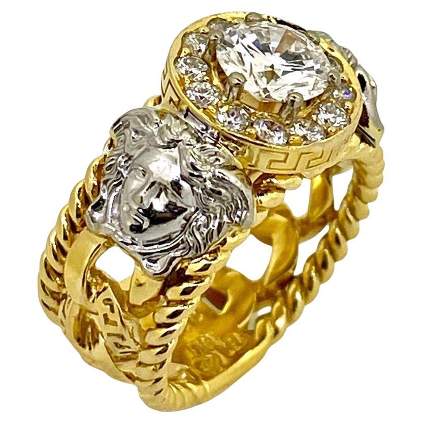 18kt Gold Versace Diamond Ring 1.16ct D / VVS1