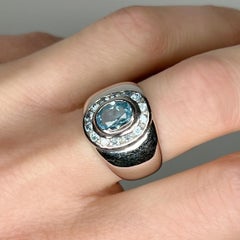 18kt Gold with Blue Topaz Ring