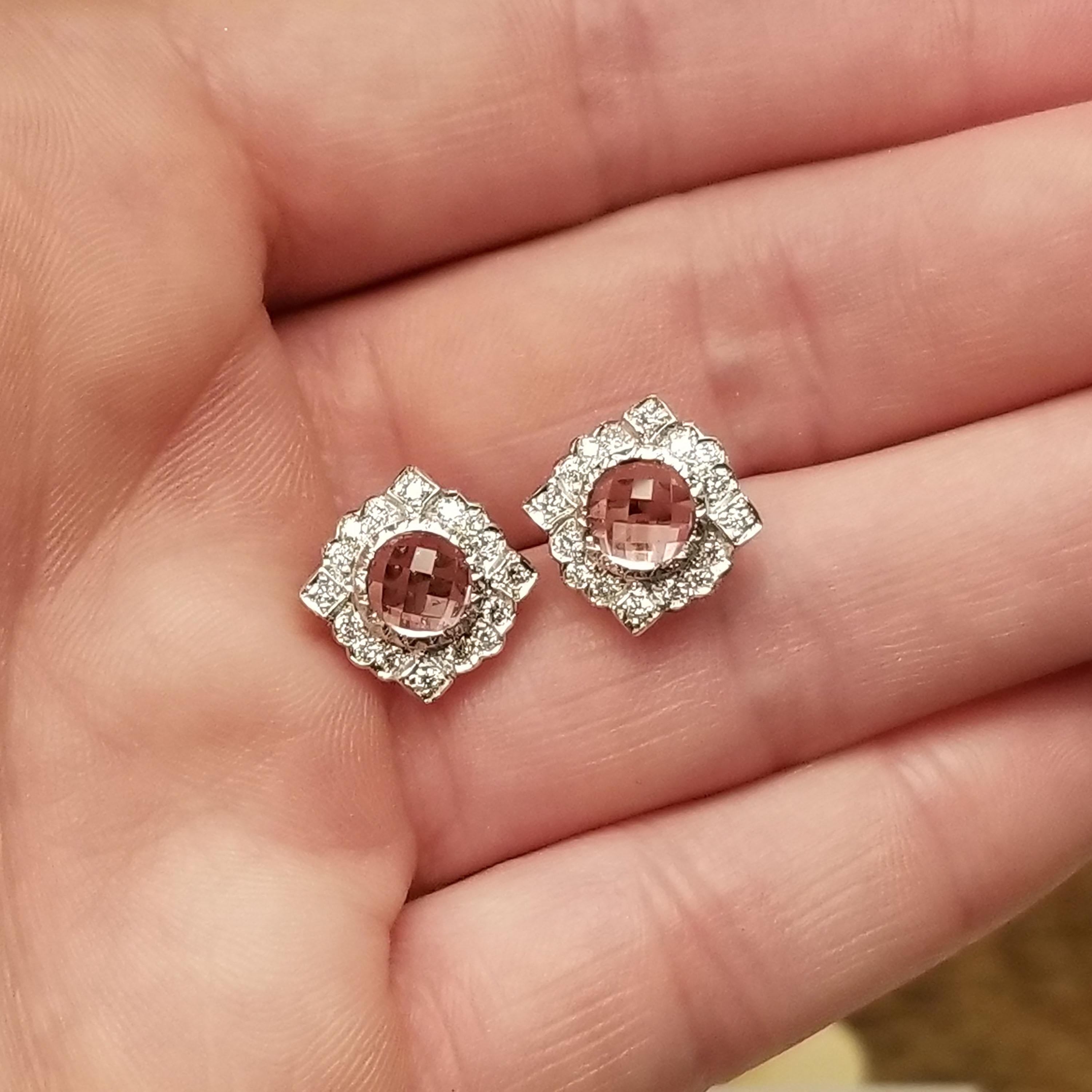 Contemporain Boucles d'oreilles Maine en tourmaline et diamants de 18 carats, fabriquées en Italie en vente
