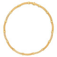 18kt Italienisches Gold & Diamant Choker Halskette