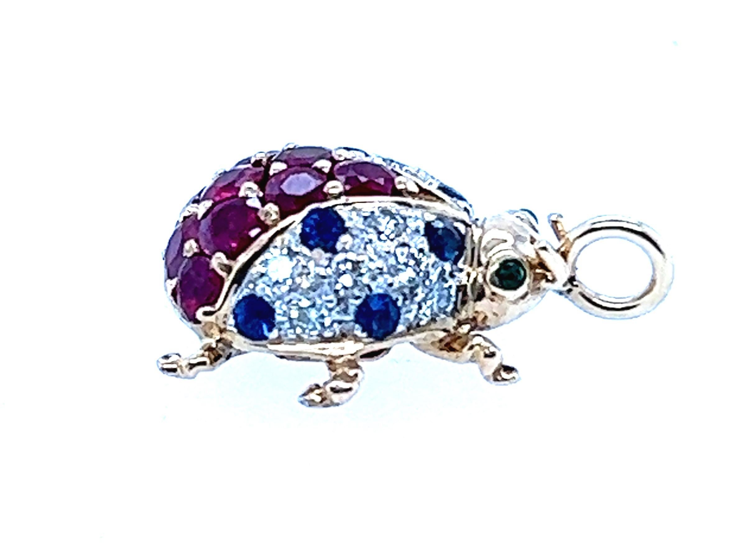 Round Cut 18kt Le Vian Lady Bug Pendant