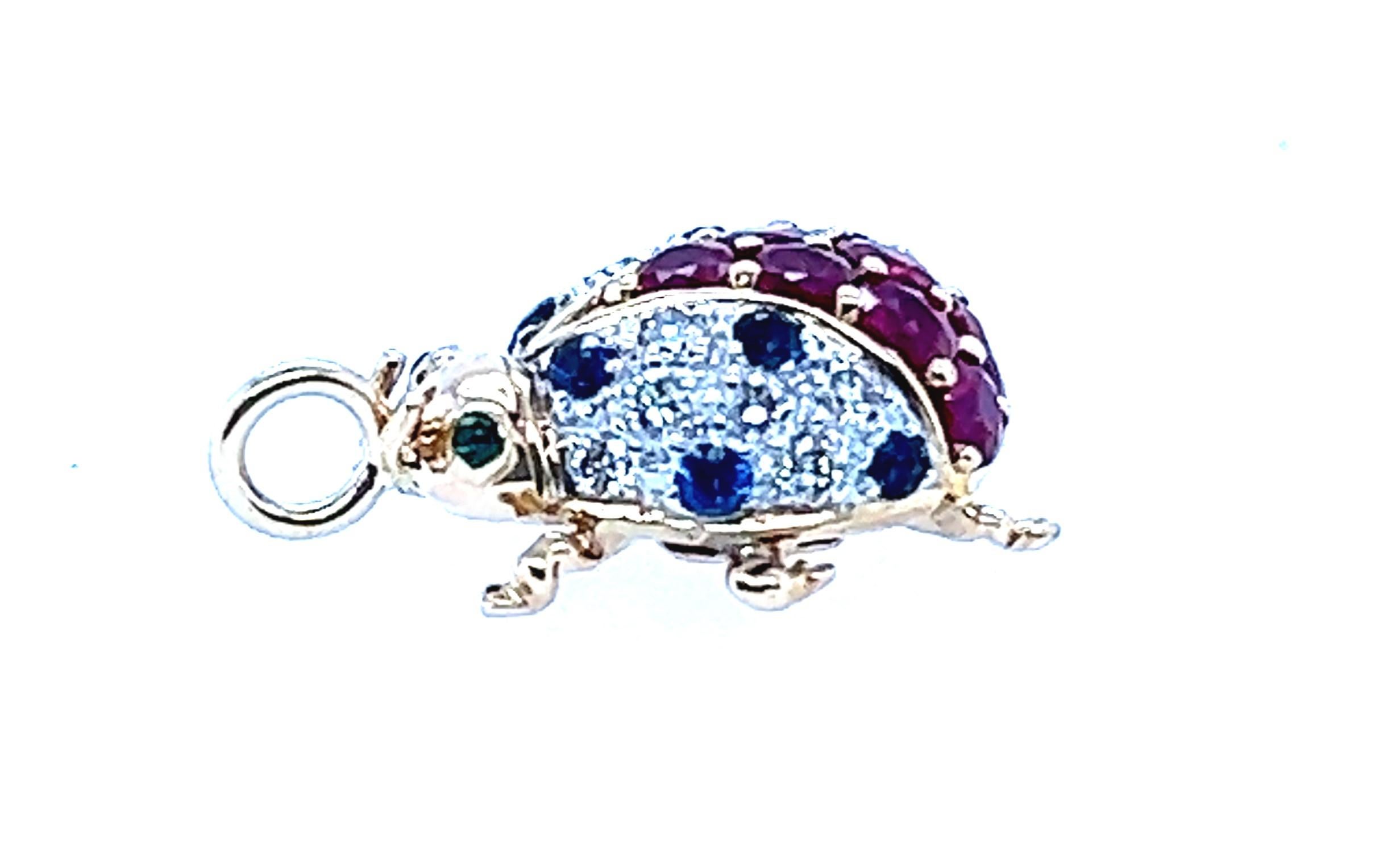 18kt Le Vian Lady Bug Pendant In Good Condition In Towson, MD