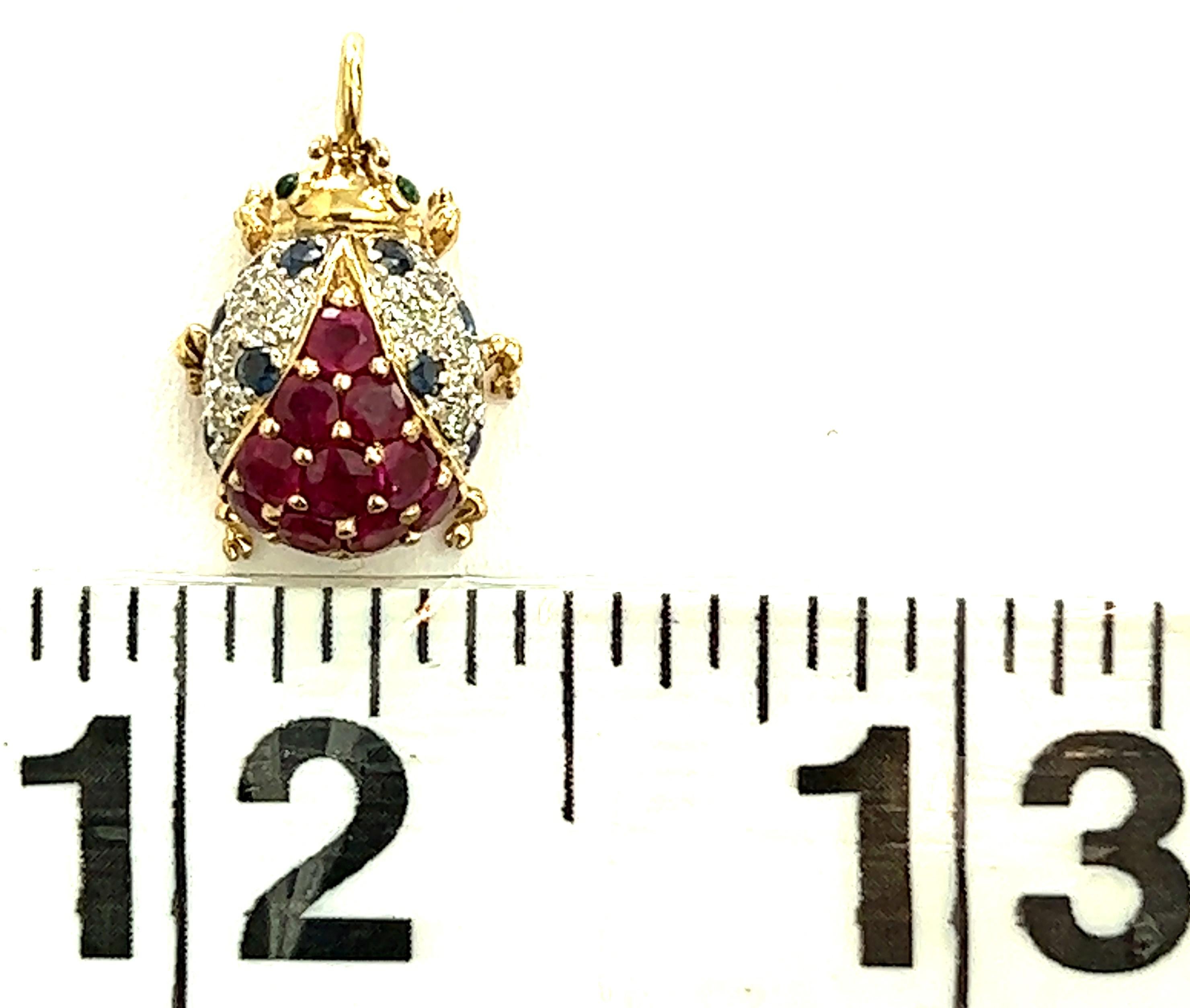 18kt Le Vian Lady Bug Pendant 1