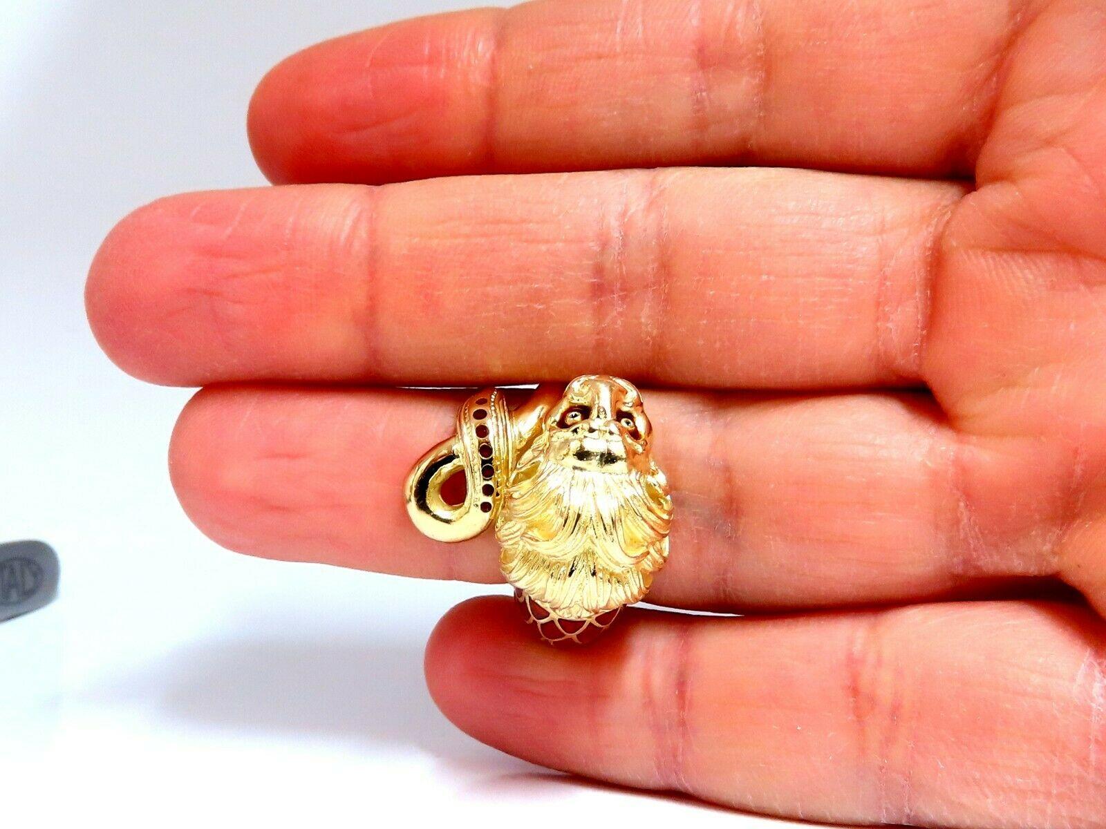 Bague en forme de lion enveloppante en émail 18 carats en vente 5