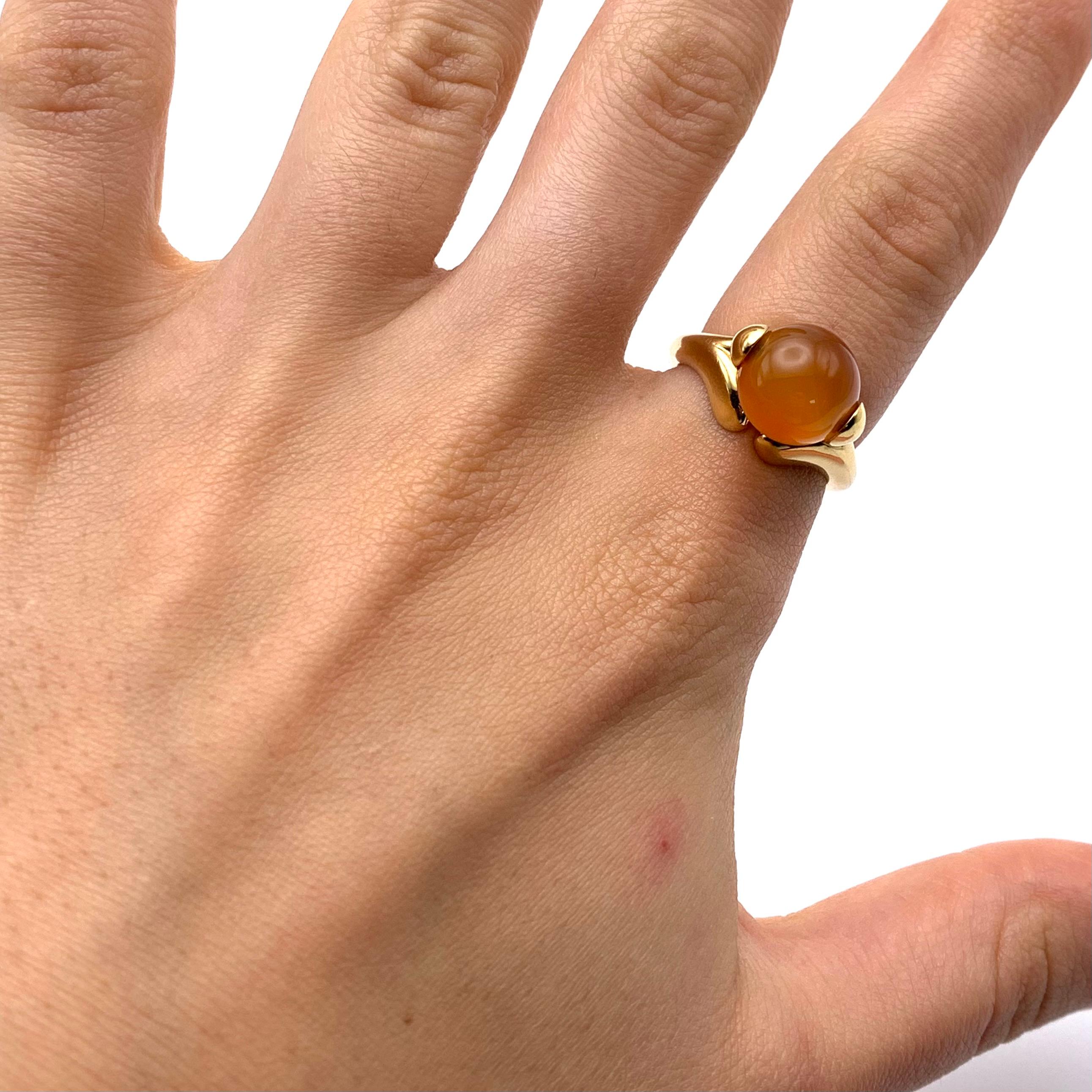 18KT Marina B Karneolring (Perle)