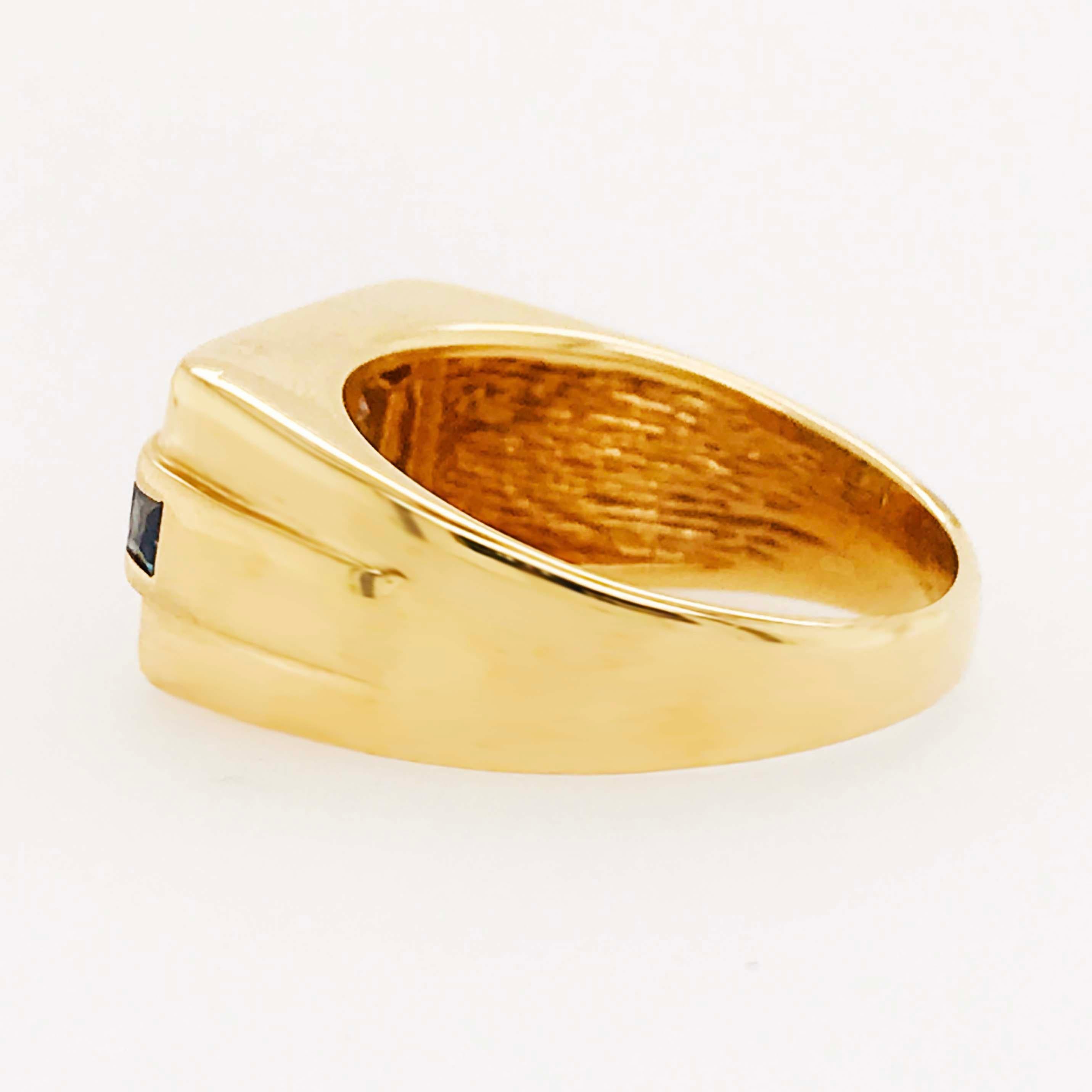 rectangle ring with gold band