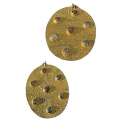 18kt  Oval diamond earrings