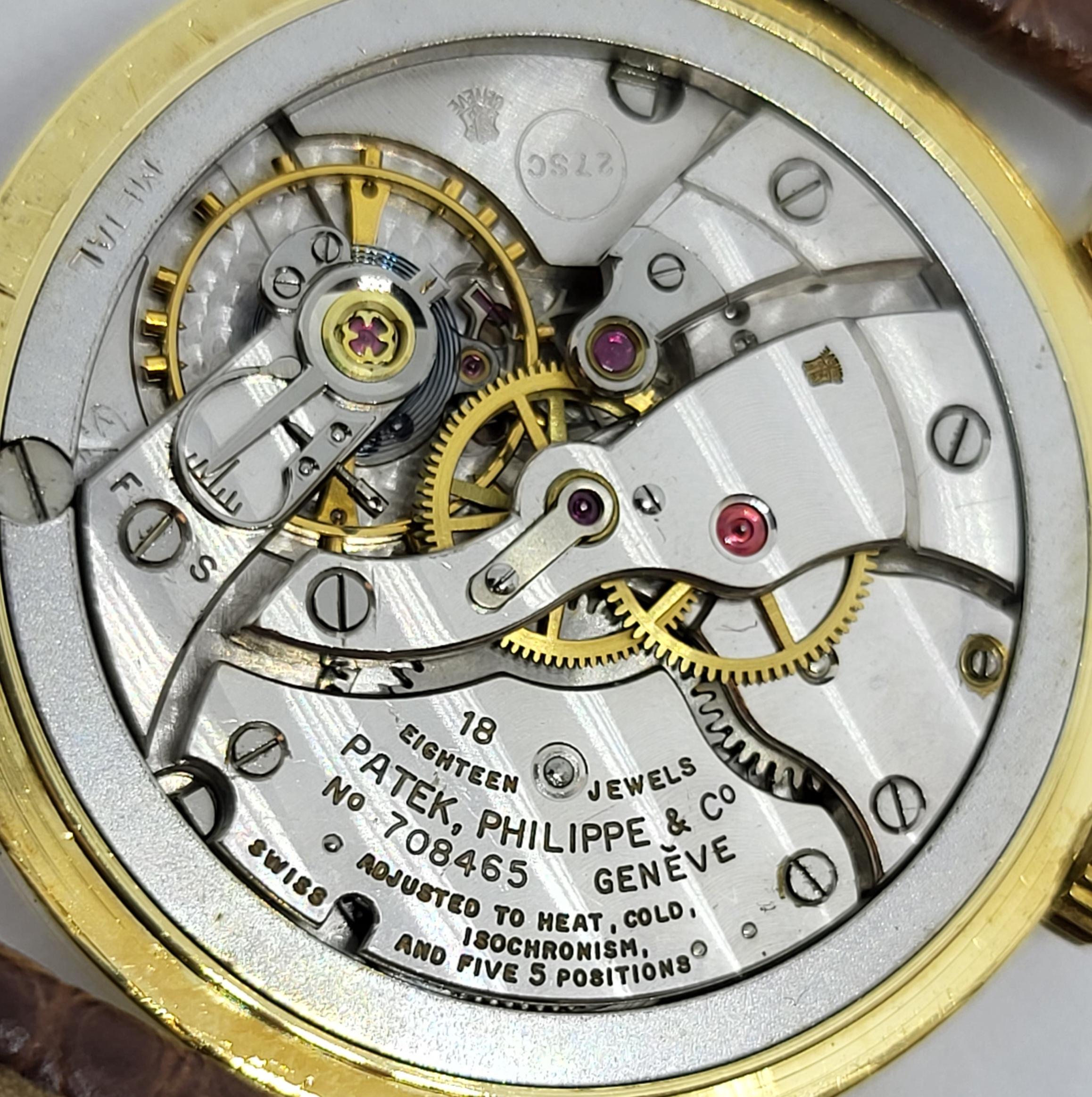 18kt Patek Philippe Calatrava Gubelin Handaufzug Ref. 3411, Cal 27SC im Zustand „Hervorragend“ in Antwerp, BE
