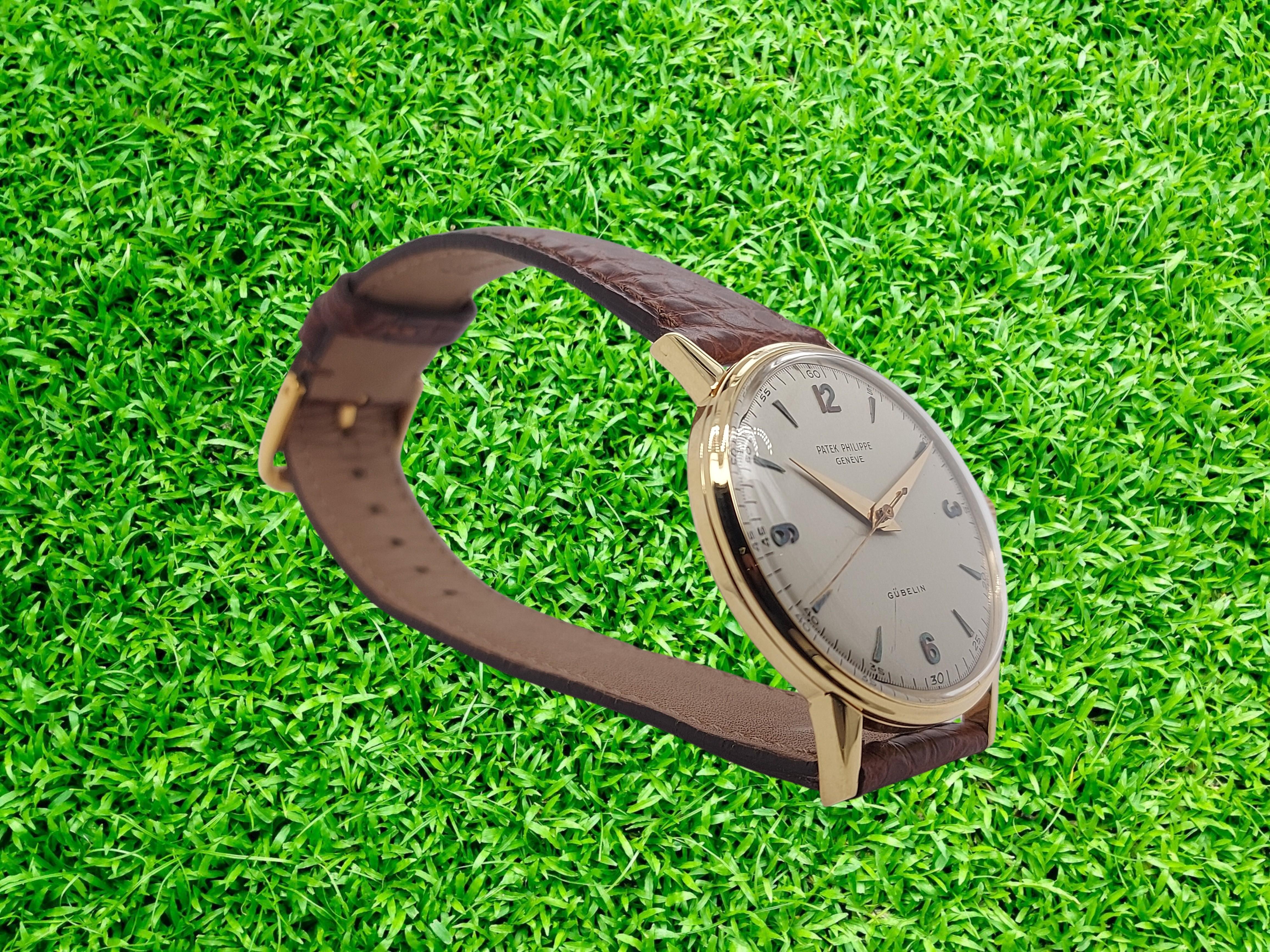 18kt Patek Philippe Calatrava Gubelin Handaufzug Ref. 3411, Cal 27SC für Damen oder Herren