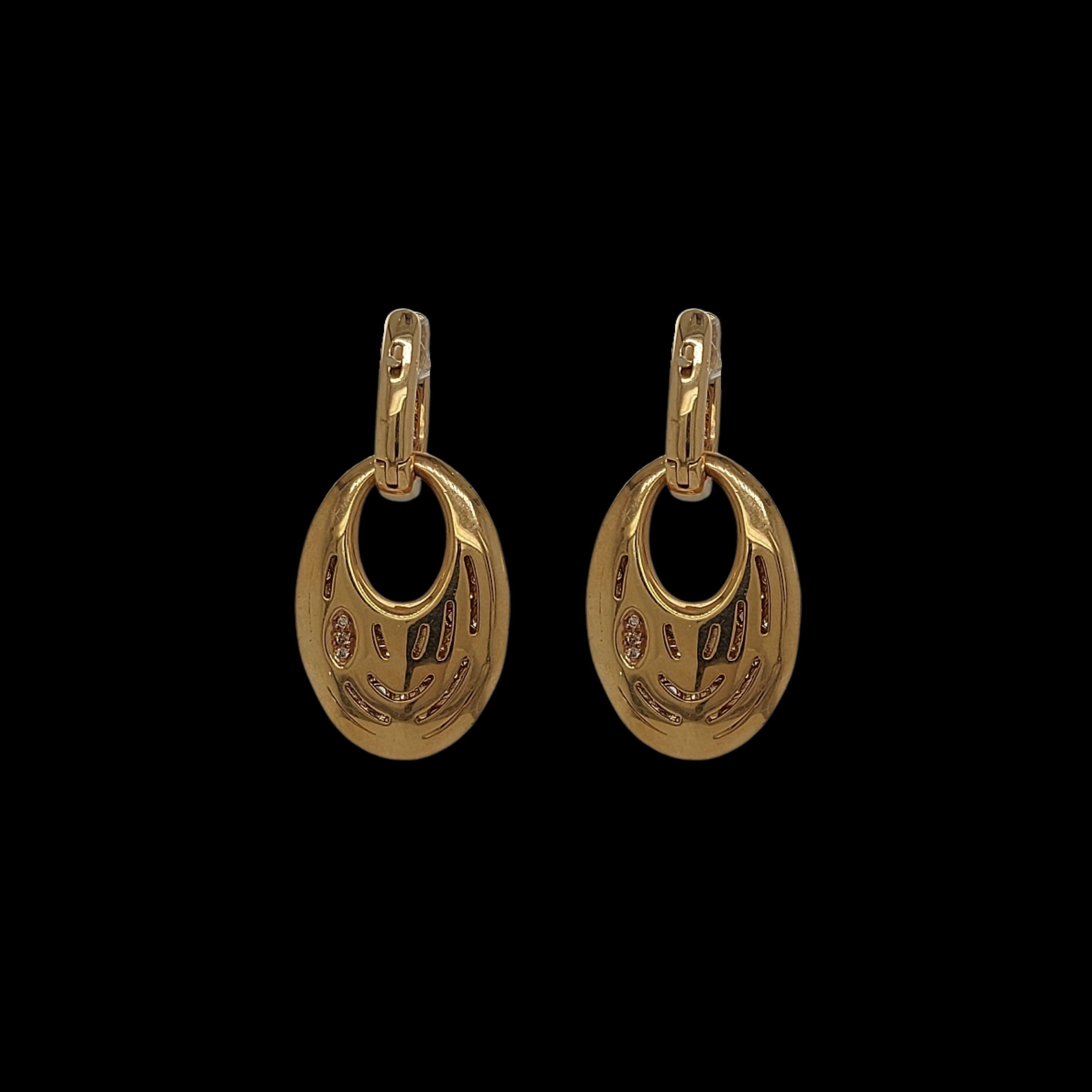Artigiano Orecchini in oro rosa 18kt con 2,82ct di diamanti bianchi e cognac in vendita