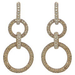 18 Karat Roségold Ohrringe mit 4,95 Karat Diamanten können mit Halskette gefertigt werden