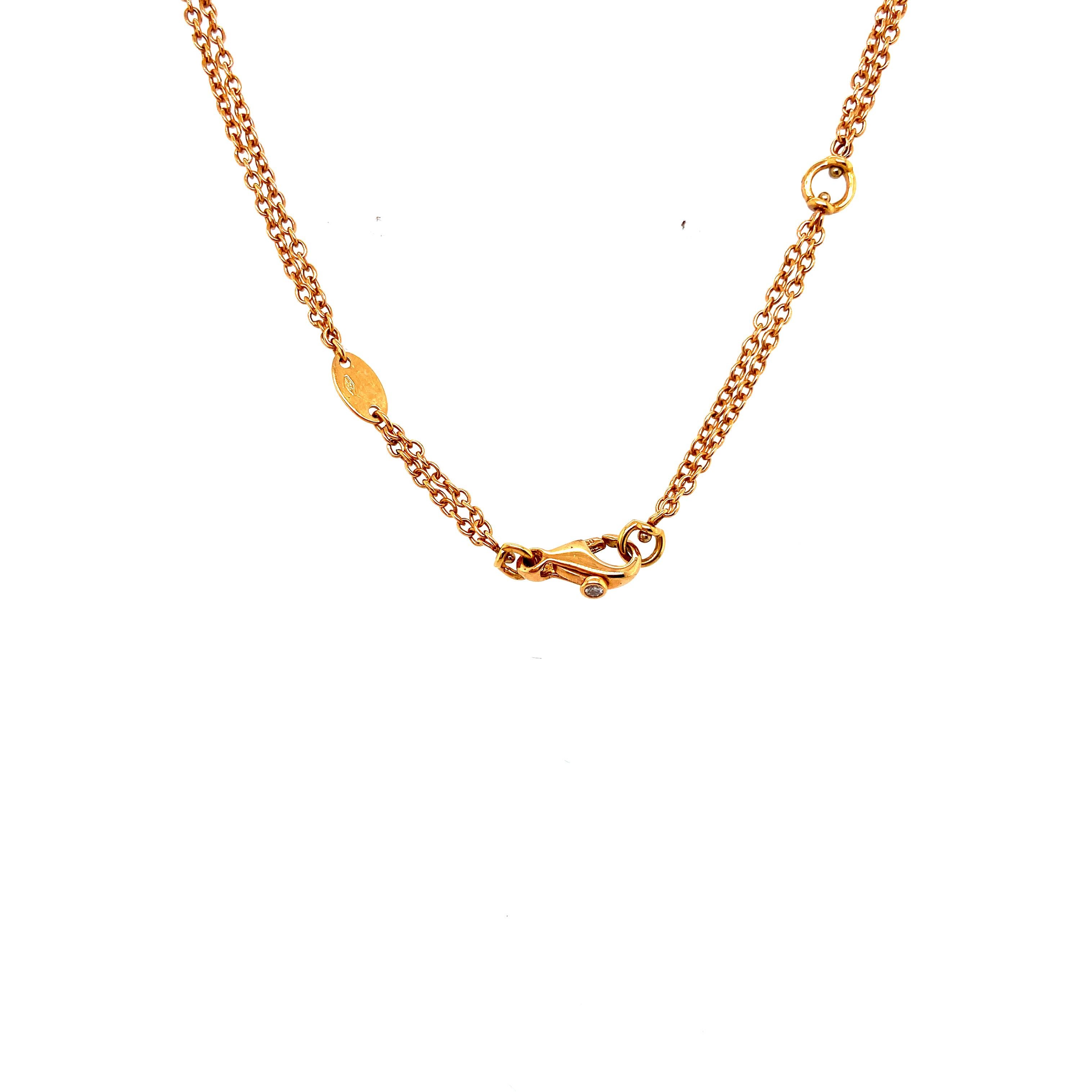 Women's or Men's 18Kt Pink Gold Necklace, Pendant Set with White, Cognac Diamonds 3.29 Carat For Sale