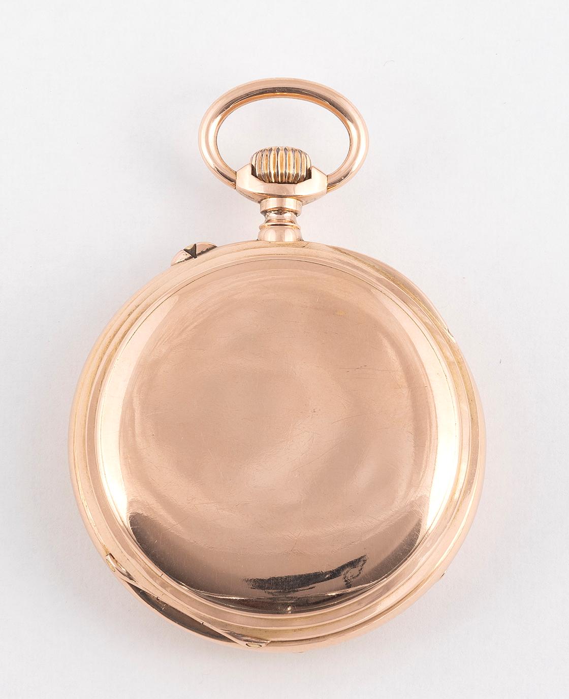 Victorian 18kt Pink Gold Pocket Watch with Triple Calendar and Moon Phases