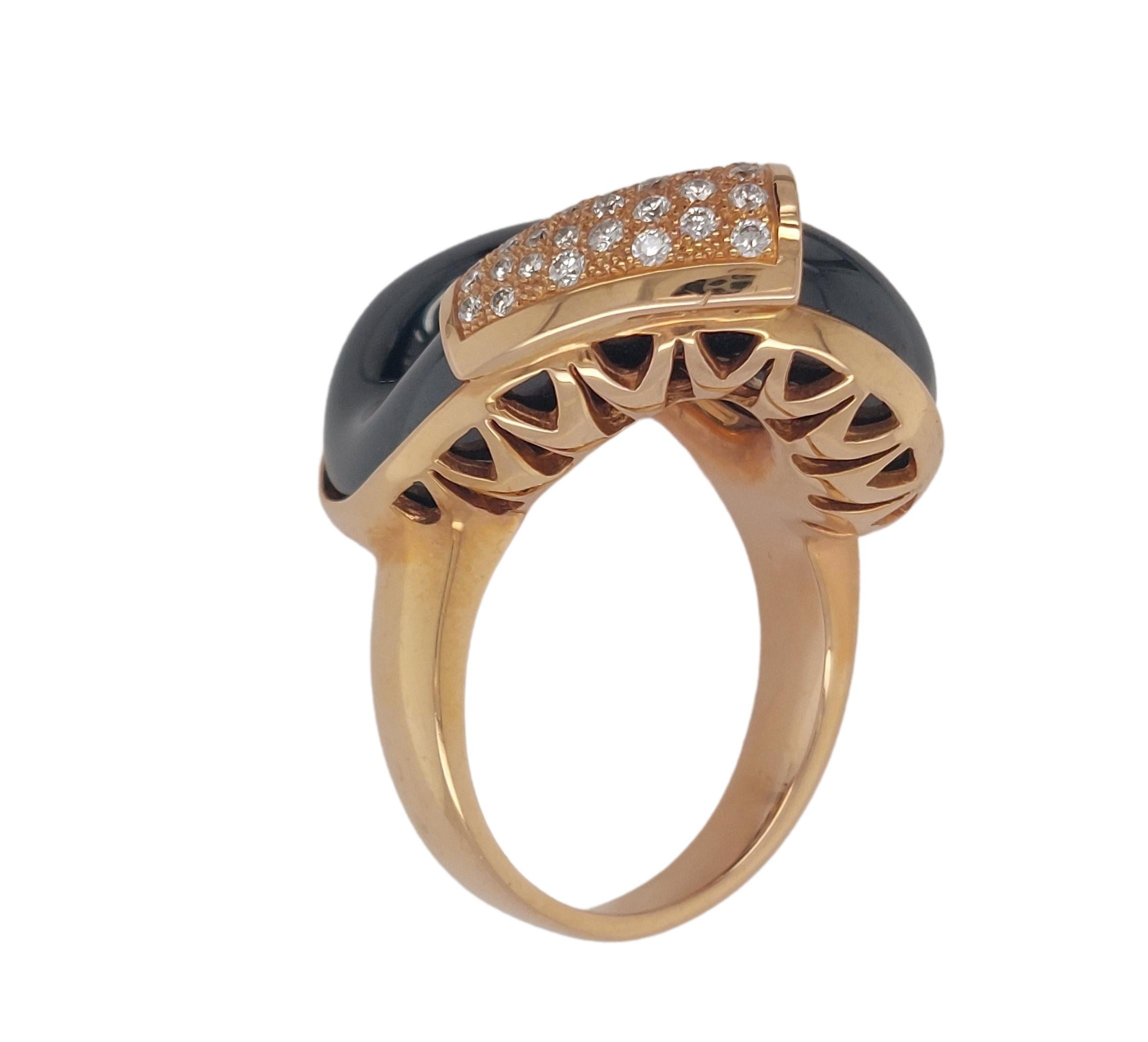 18kt Pink Gold Ring with 0.28ct Brilliant Cut Diamonds For Sale 3