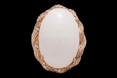 18kt Pink Gold Ring With 5.9 ct Agate Stone and 3.8 ct White & Cognac Brilliant