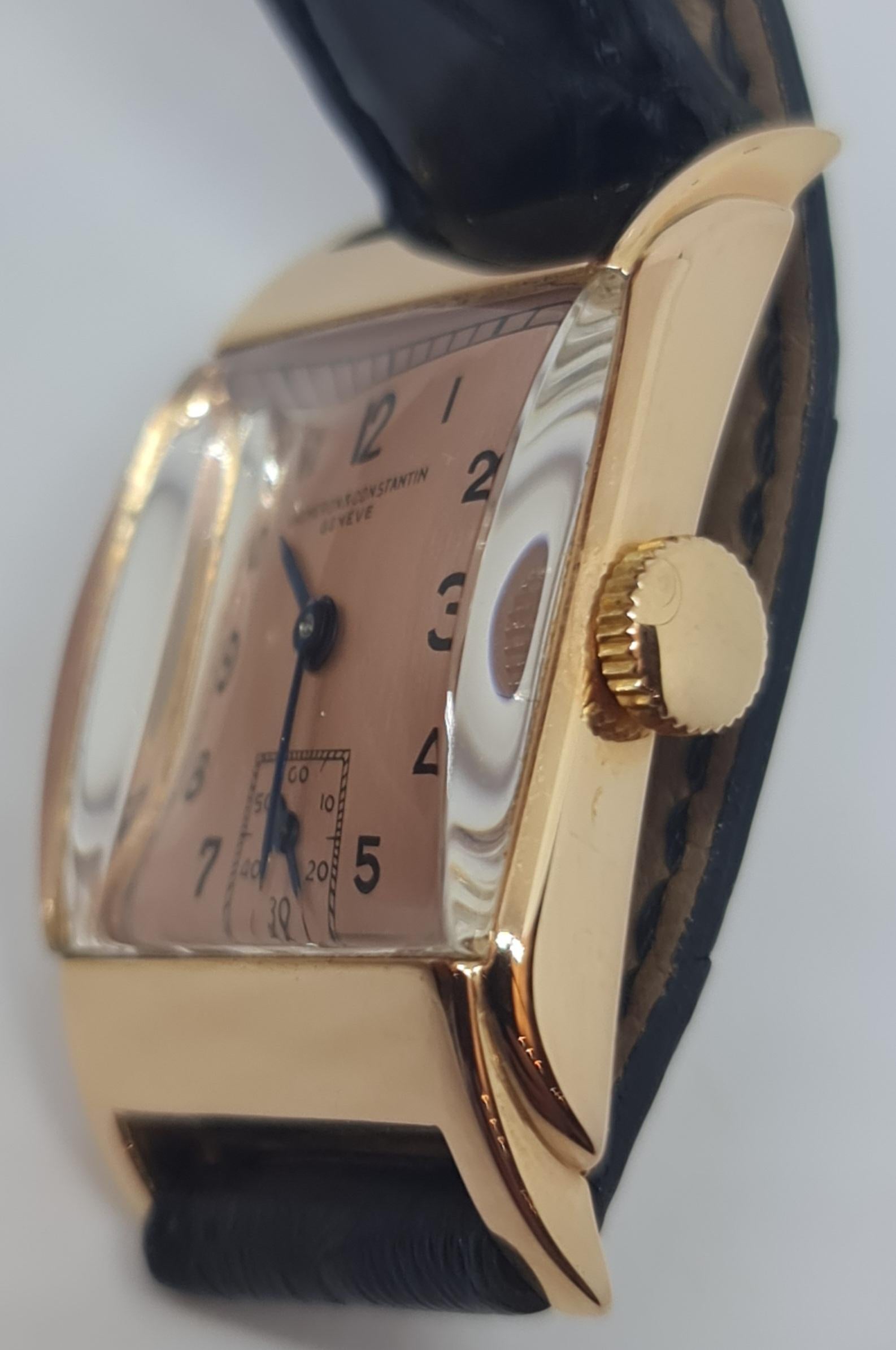 18 Karat Roségold Vacheron Constantin Handaufzug, ausgezeichneter Zustand von 1935 im Angebot 3