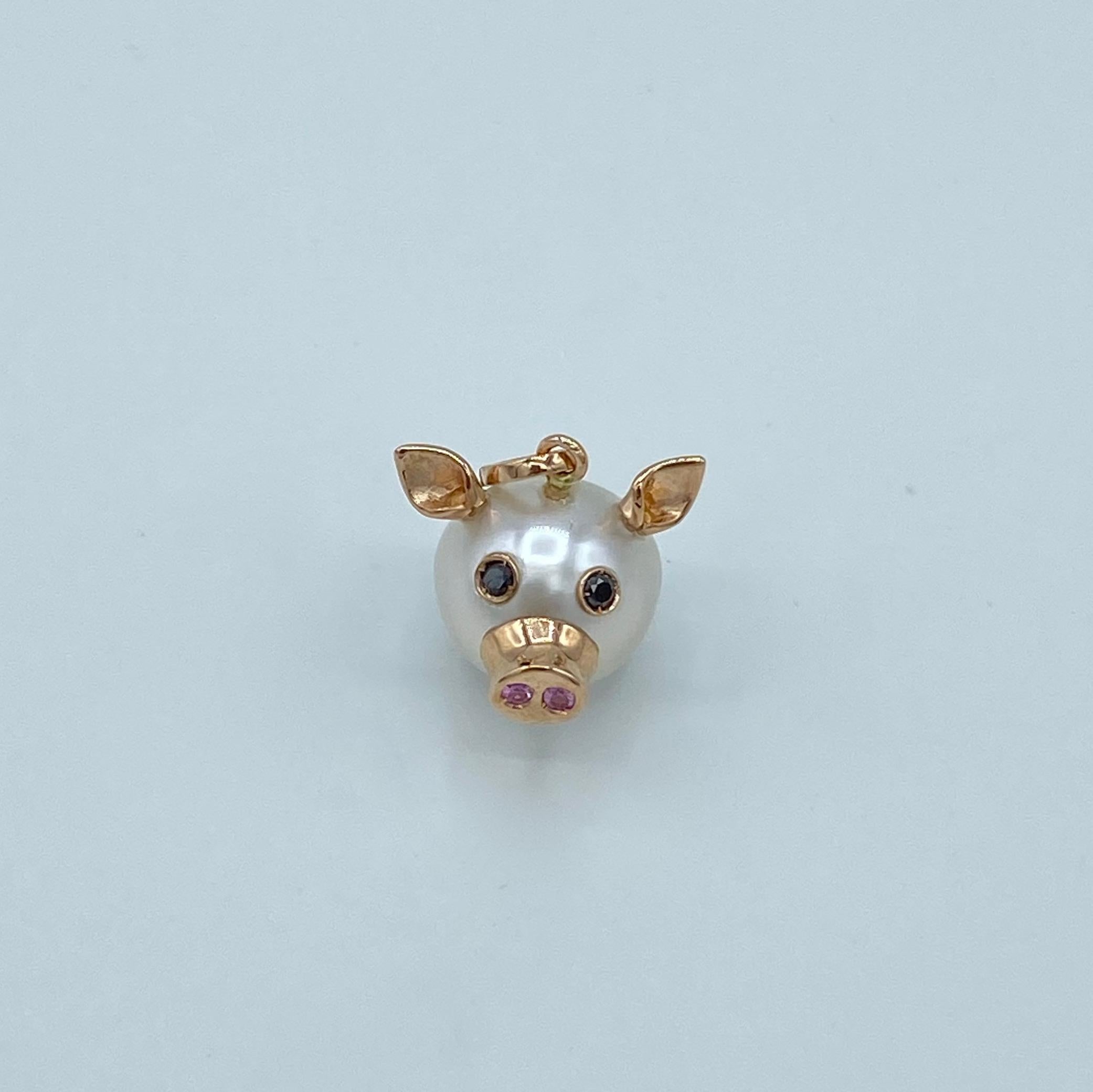 pig with pearl necklace