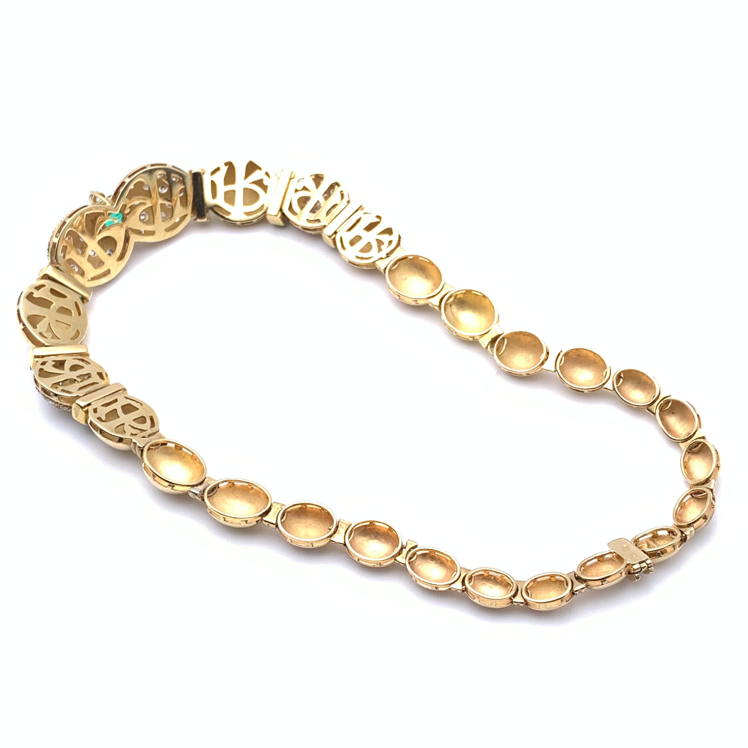 Rétro Parure Demi con smeraldo e diamante d'epoca 18KT in vendita