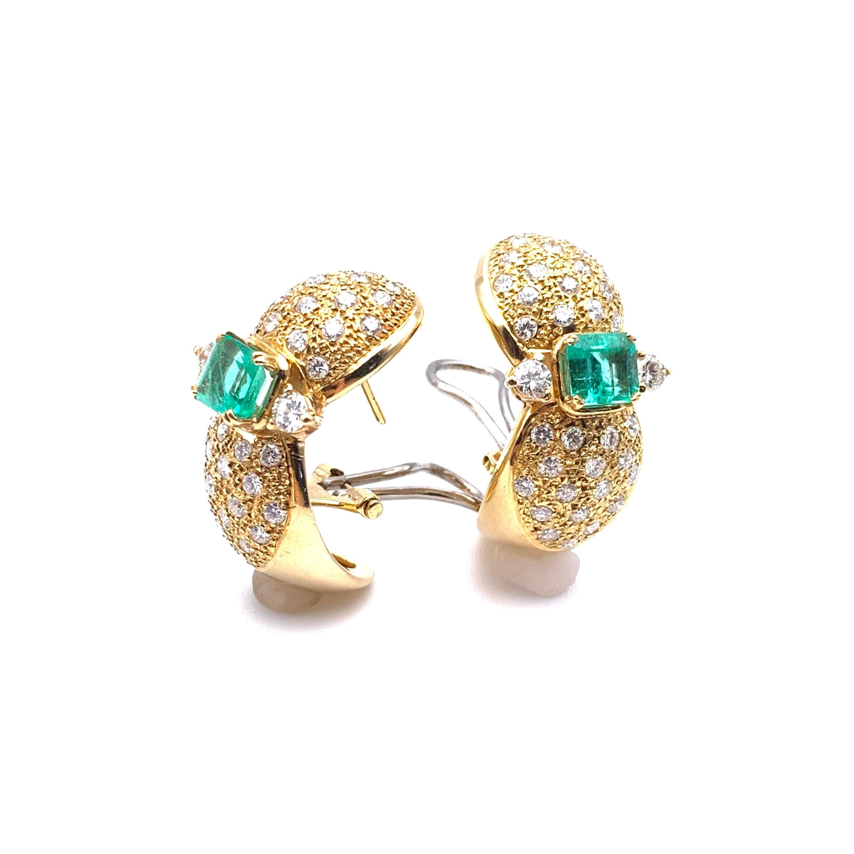 Parure Demi con smeraldo e diamante d'epoca 18KT in vendita 2