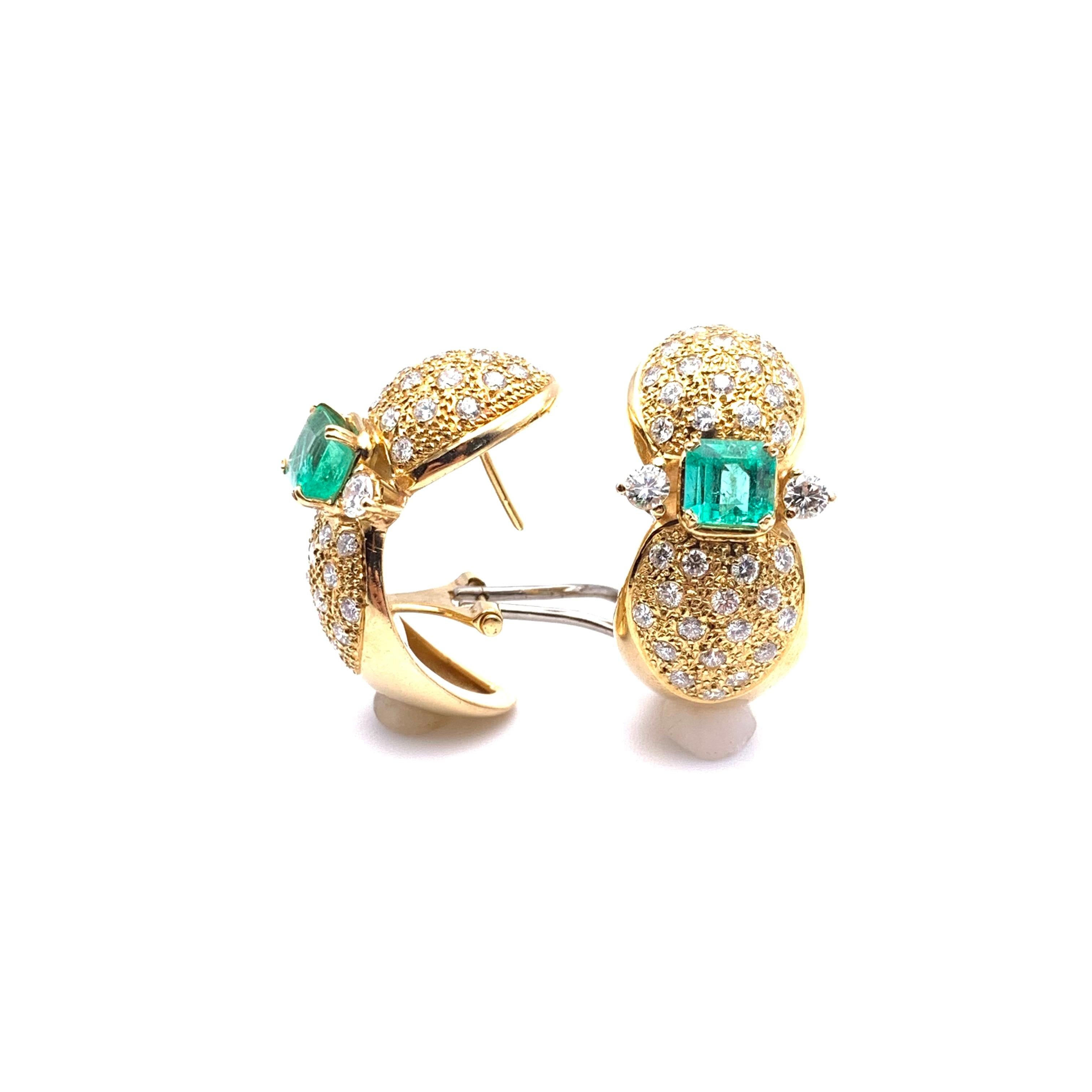 Parure Demi con smeraldo e diamante d'epoca 18KT in vendita 3
