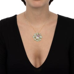 18kt Rose and White Gold Les Gemmes Necklace with Green Amethyst and Diamonds