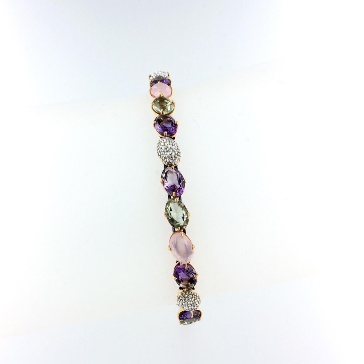 rose quartz and amethyst bracelet