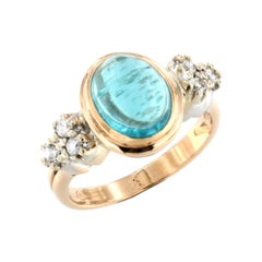 18kt Rose and White Gold with Apatite and White Diamonds Ring