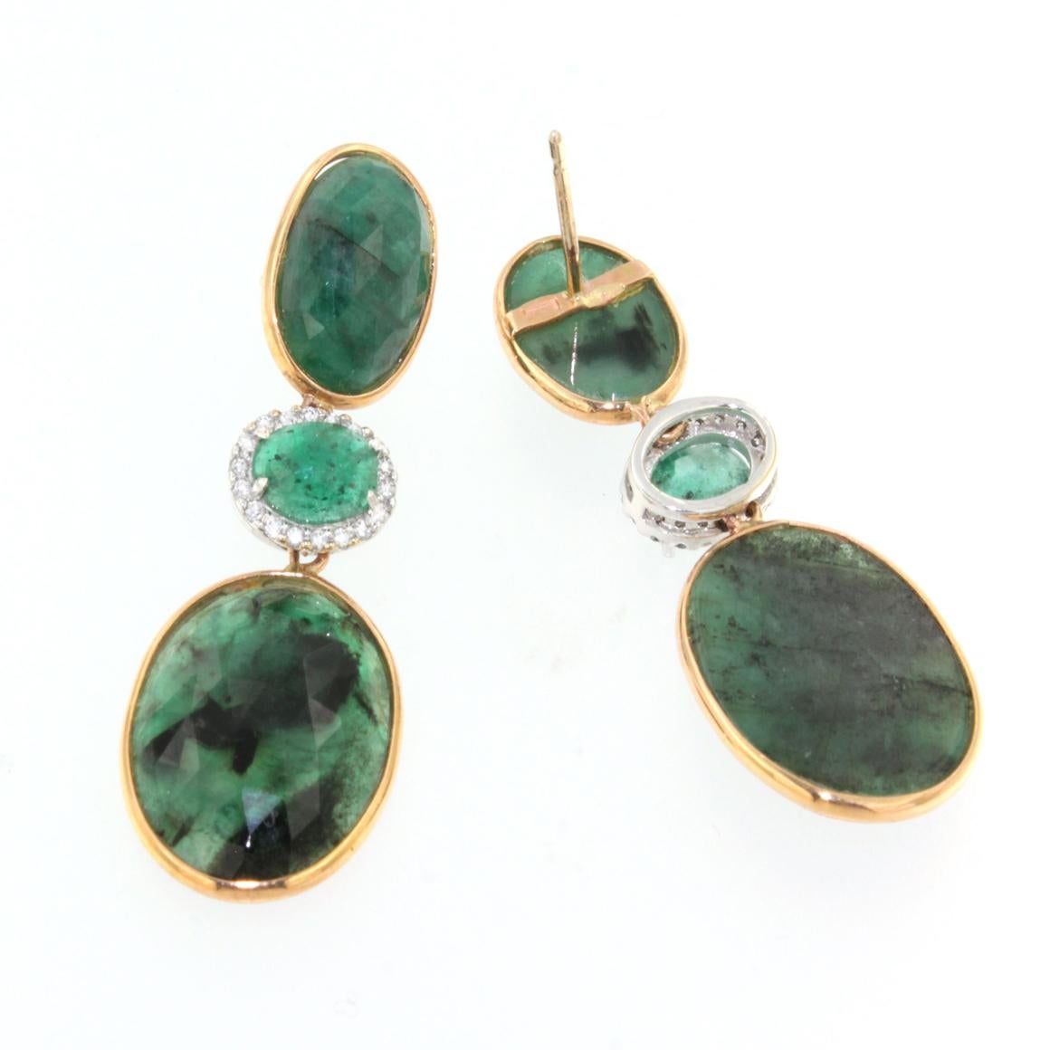 rose gold emerald earrings