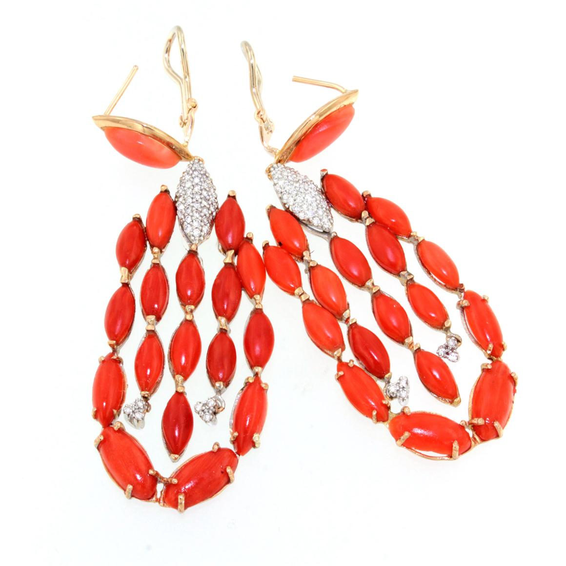 red chandelier earrings