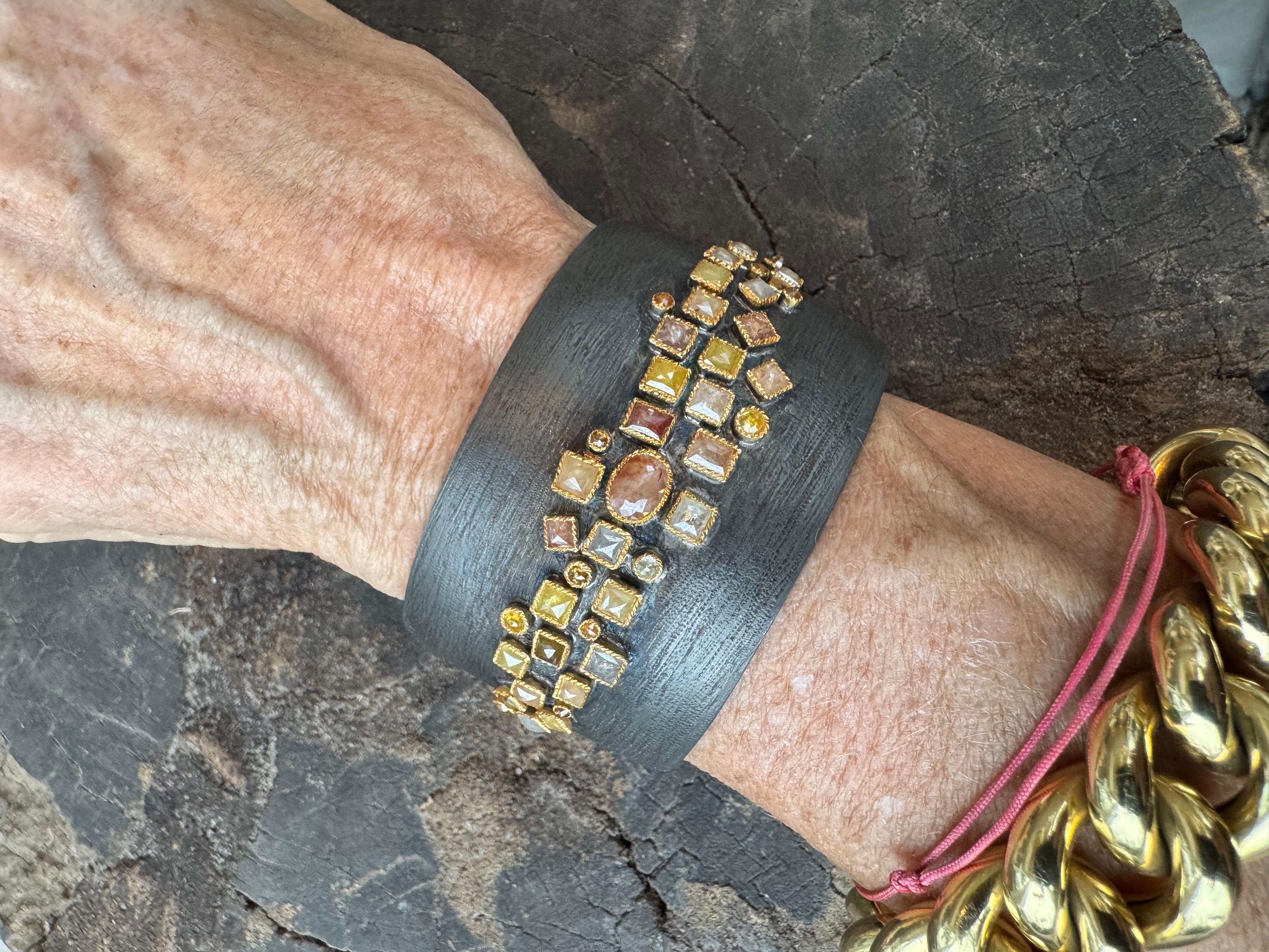 Contemporaneo Bracciale in argento e diamanti 18kt Rose Cute in vendita