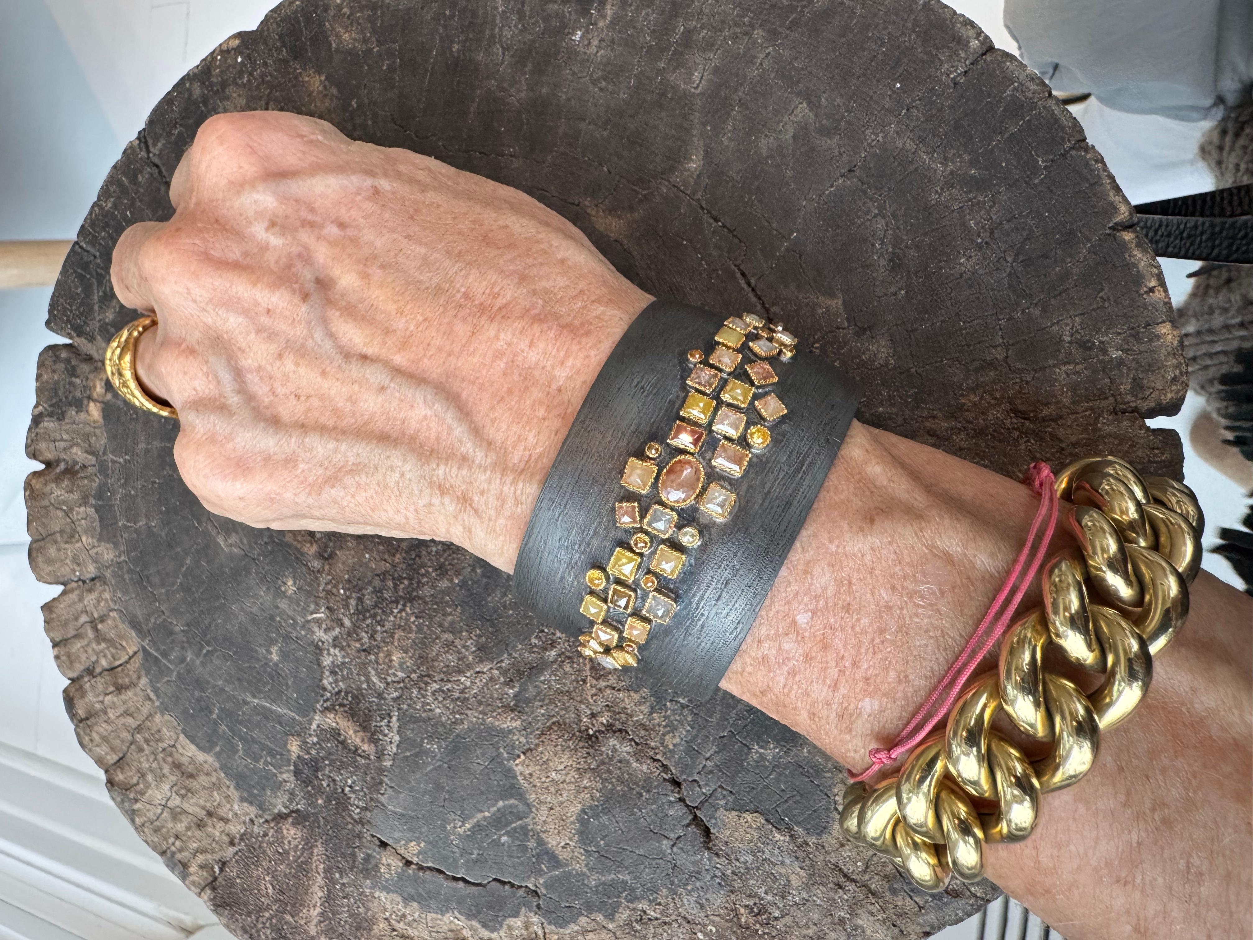da uomo o donna Bracciale in argento e diamanti 18kt Rose Cute in vendita