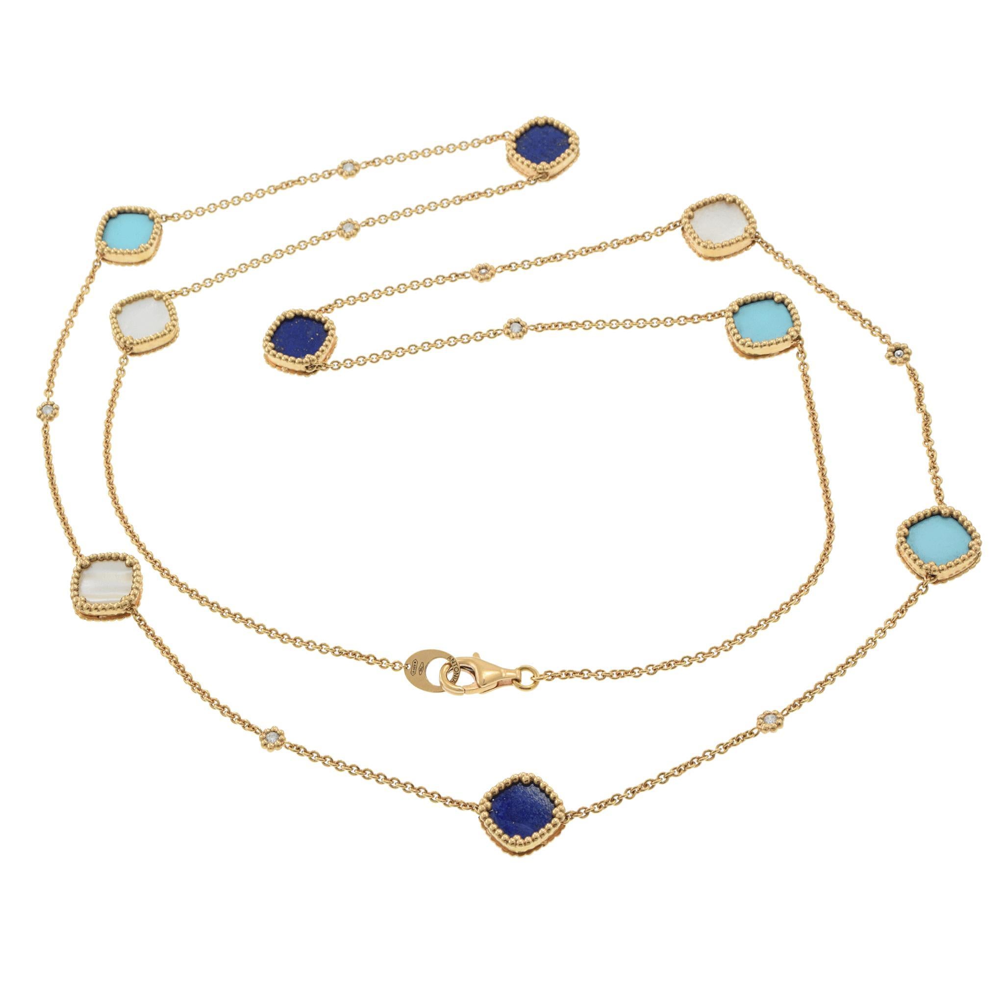 Taglio rotondo Collana in oro rosa 18KT da 35