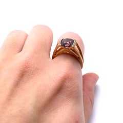 18KT Rose Gold 4.03 CT Pink Zircon & Diamond Ring