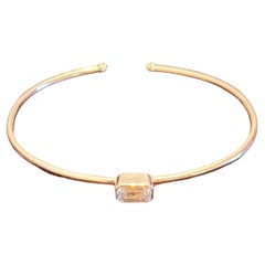 18kt rose gold 4.30ct, cuff bracelet, Diamonds 1.53ct, emerald cut