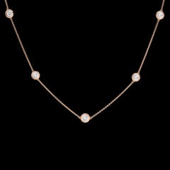 18kt Rose Gold Adjustable Diamonds By The Yard Necklace