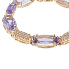 18KT Rose Gold Amethyst & Diamond Bracelet
