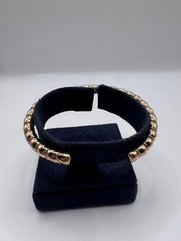 Women's or Men's 18kt Rose Gold and Diamond Bangle For Sale