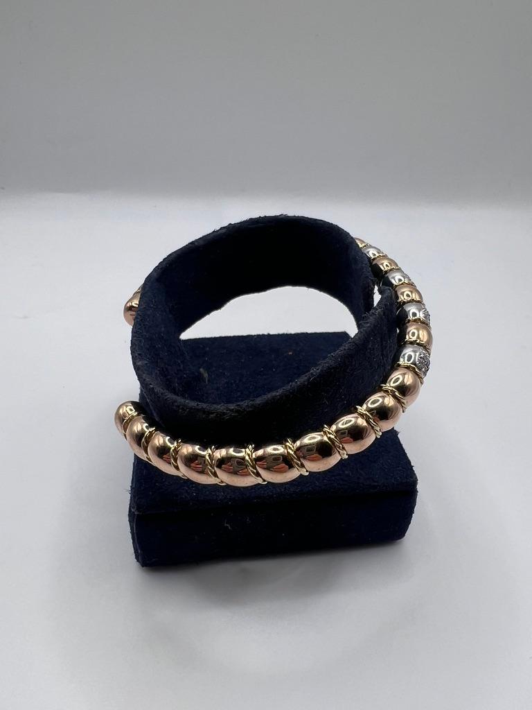 18kt Rose Gold and Diamond Bangle For Sale 2