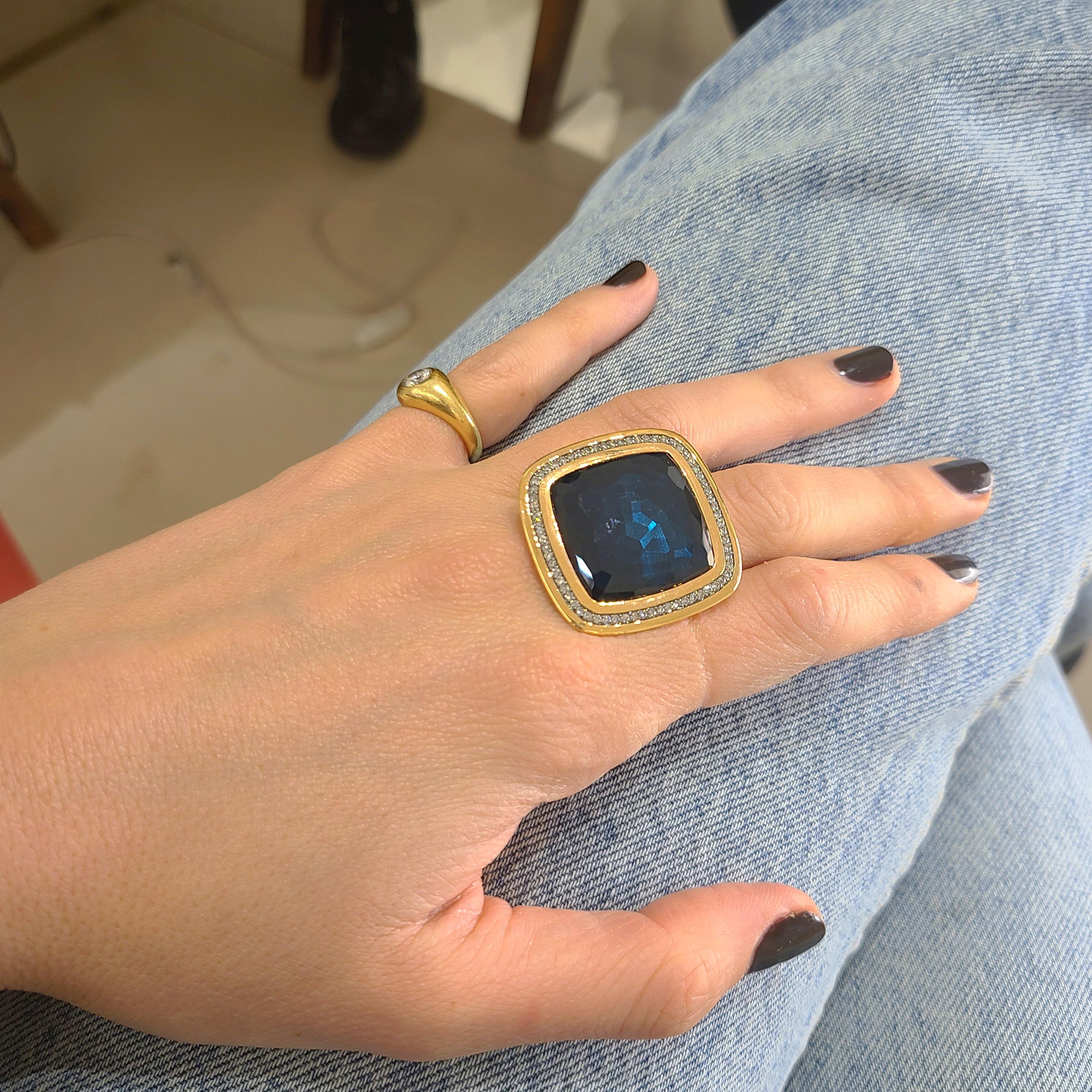 gold hematite ring