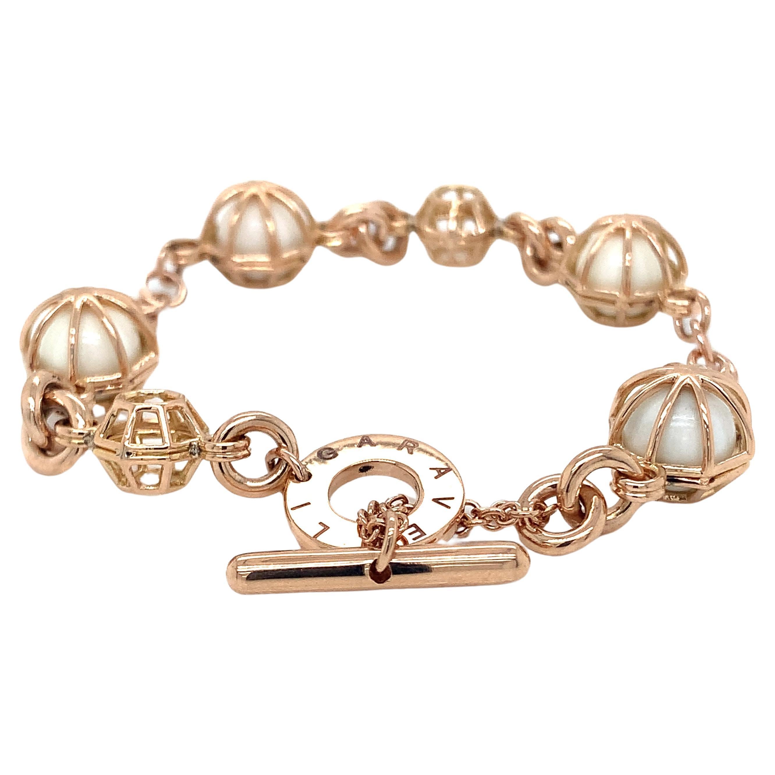 18KT Rose Gold Chain Bracelet with White Howlite Spheres