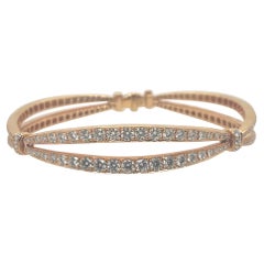 Offener Gliederarmreif aus 18kt Roségold mit Diamanten